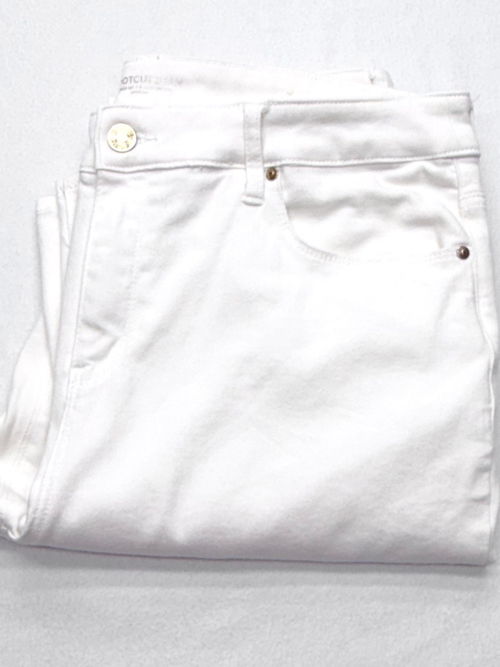 Chico’s Bootcut Jeans Women’s 2T 12 Tall White Stretch Denim 34” Inseam